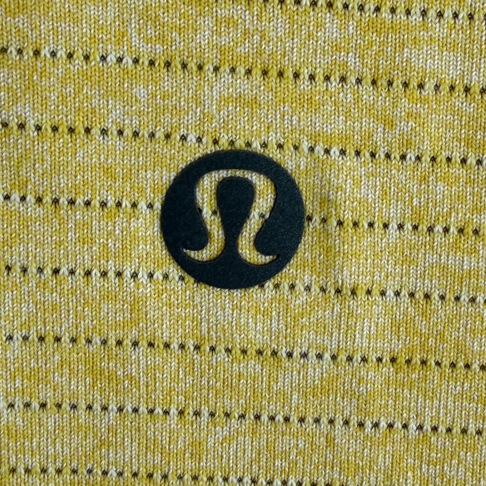Lululemon Drysense Mesh Performance T Shirt Men Medium Gold Short Sleeve Gym - Picture 2 of 5